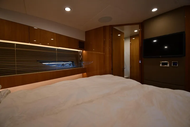 Slide: The Image of Luxurious cabin interior of 2024 Fairline G50 Targa yacht with modern amenities. - 24