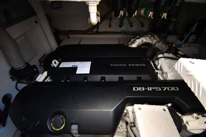 Slide: The Image of Engine room of 2024 Fairline G50 Targa with Volvo Penta D8-IPS700 engine. - 63