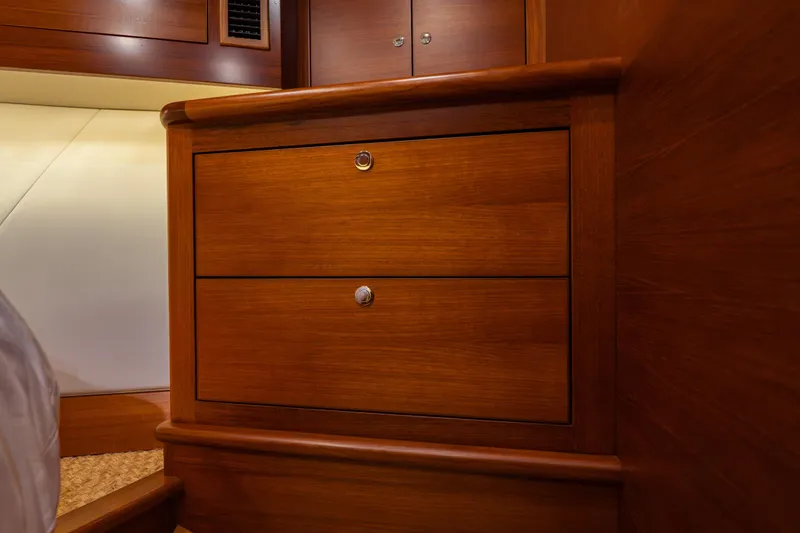 Slide: The Image of Luxurious wooden cabinetry inside a 2018 Palm Beach Motor Yachts 55. - 27