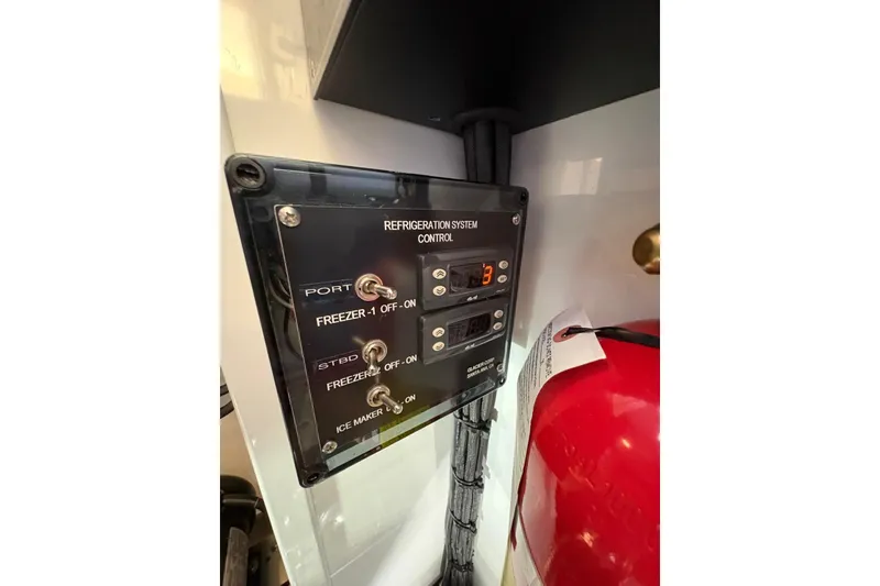 Slide: The Image of Refrigeration system control panel on 2018 Palm Beach Motor Yachts 55. - 44
