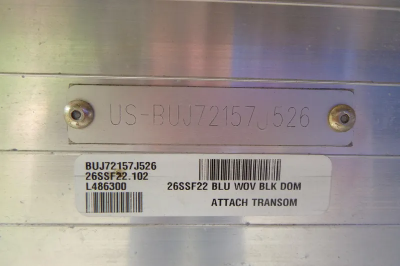 Slide: The Image of Hull identification number on 2026 Sun Tracker SportFish 22 DLX boat. - 14