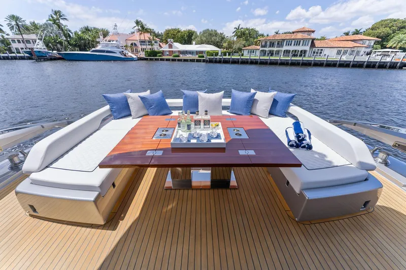 Slide: The Image of Luxurious deck of Riva 88' Folgore yacht, 2022 model. - 13