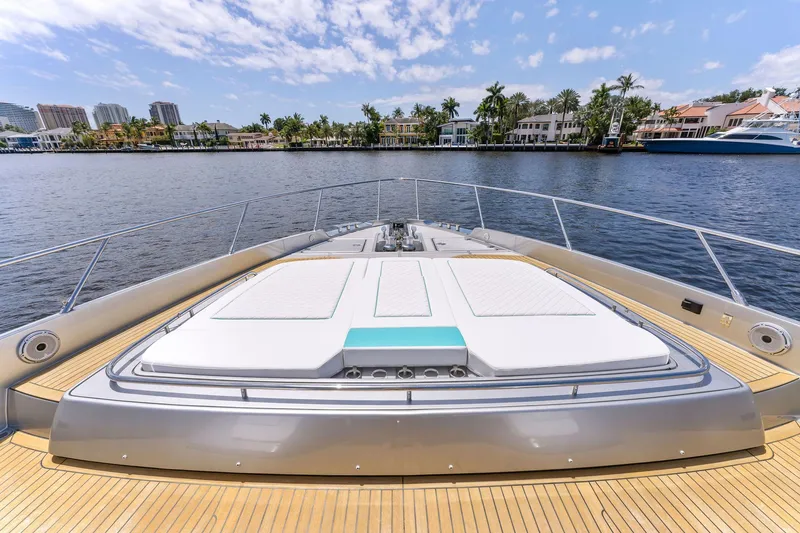 Slide: The Image of Luxury yacht Riva 88' Folgore 2022 on calm water. - 20