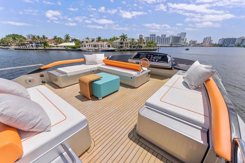 Slide: The Image of Luxury yacht Riva 88' Folgore 2022 on calm waters. - 24