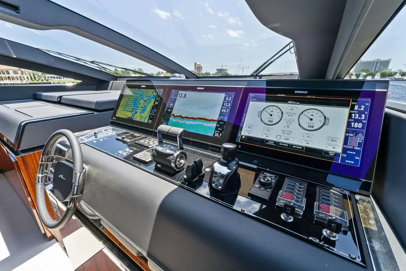 Slide: The Image of Cockpit of the 2022 Riva 88' Folgore yacht. - 44