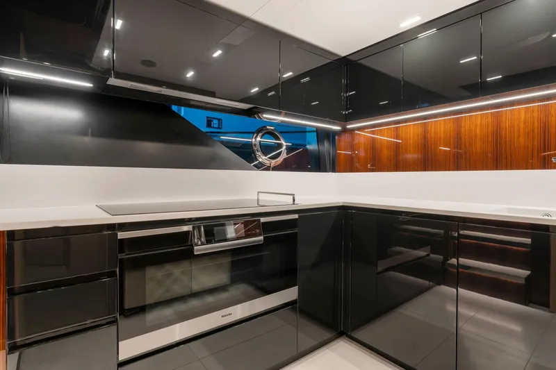 Slide: The Image of Modern kitchen on Riva 88' Folgore yacht, 2022 model. - 48