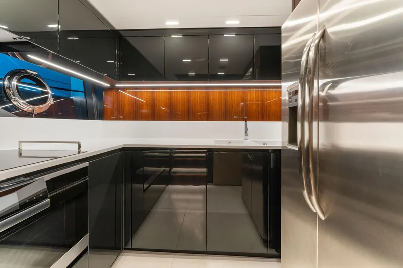 Slide: The Image of Modern kitchen on Riva 88' Folgore yacht, 2022 model. - 49
