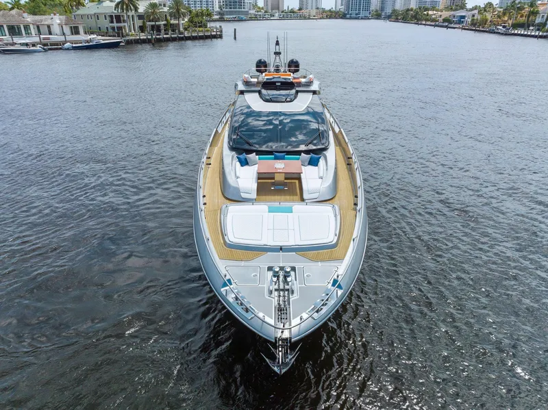 Slide: The Image of Luxury yacht Riva 88' Folgore 2022 on calm water. - 5