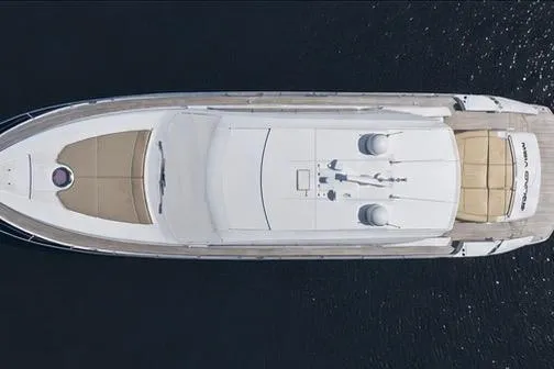 Slide: The Image of Aerial view of 2013 Pershing 64 yacht on calm water. - 4