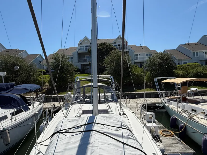 Slide: The Image of Jeanneau Sun Odyssey 410 sailboat docked, 2023 model. - 19