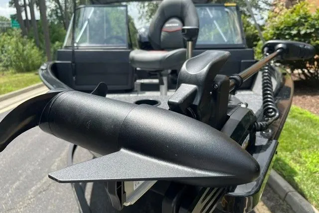 Slide: The Image of 2026 Tracker Pro Guide V-175 WT boat with trolling motor and seating. - 2