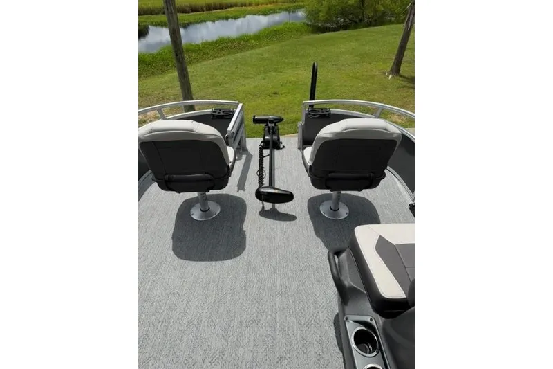Slide: The Image of 2026 Sun Tracker Bass Buggy 16 XL Select boat interior with two swivel seats. - 15
