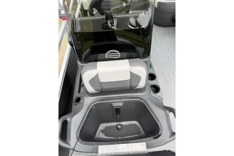 Slide: The Image of 2026 Sun Tracker Bass Buggy 16 XL Select boat interior with seating and storage compartments. - 7