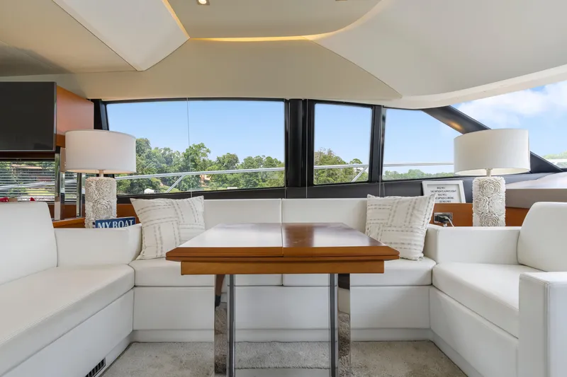 Slide: The Image of Luxurious interior of 2017 Prestige 500 yacht with elegant seating and decor. - 13