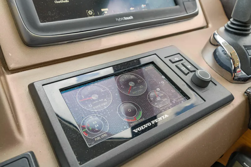 Slide: The Image of Control panel of a 2017 Prestige 500 yacht with Volvo Penta display. - 49