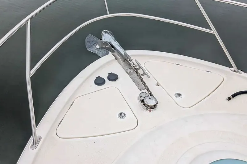 Slide: The Image of Bow of a 2004 Meridian 411 Sedan with anchor. - 12