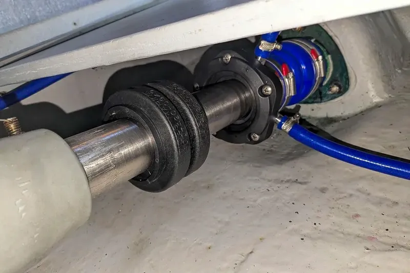 Slide: The Image of Drive shaft of a 2004 Meridian 411 Sedan boat. - 35