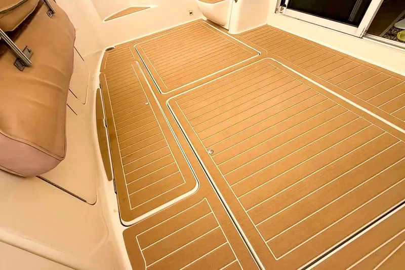 Slide: The Image of Teak flooring on a 2004 Meridian 411 Sedan yacht. - 5