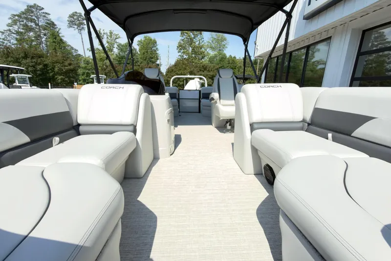 Slide: The Image of 2026 Coach Pontoons 223 RFC interior with luxurious seating and modern design. - 6