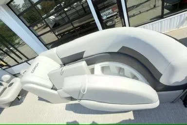 Slide: The Image of 2026 Coach Pontoons 223 RFC luxury seating, showcasing sleek design and comfort. - 10