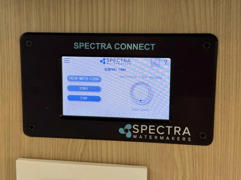 Slide: The Image of Spectra Connect watermaker control panel on Aquila 44, 2022 model. - 30