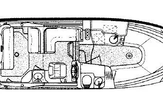 Slide: The Image of Top view layout of a 2001 Sea Ray Sundancer 260 boat interior design. - 6