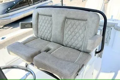 Slide: The Image of 2026 Sea Hunt Gamefish 27 Forward Seating with plush, diamond-stitched upholstery. - 19