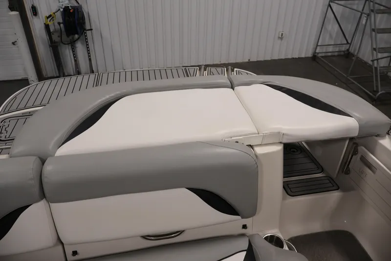 Slide: The Image of 2015 Starcraft Star Step 220 I/O boat interior with gray and white seating. - 34