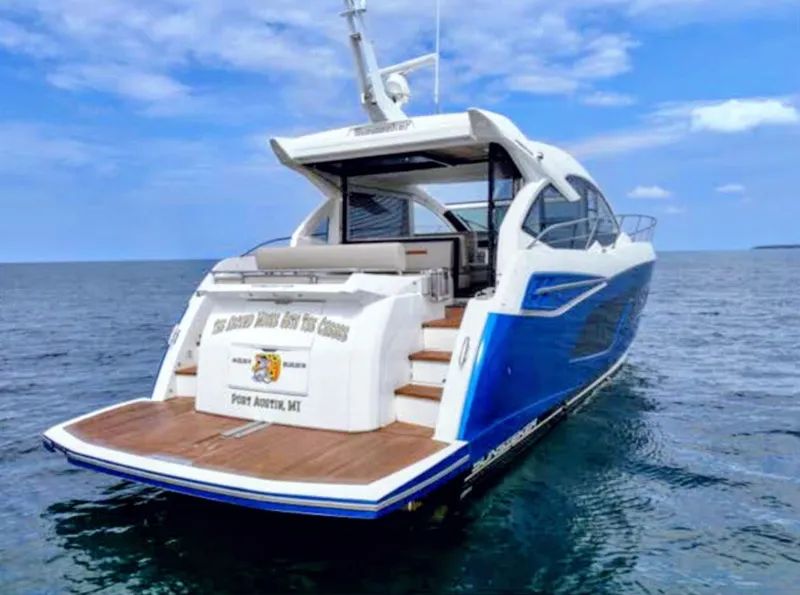 Slide: The Image of Sunseeker Predator 50 yacht on water, 2019 model. - 5