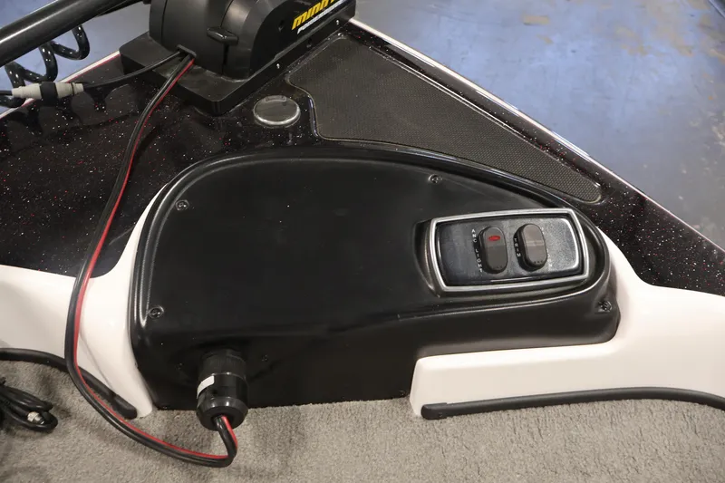 Slide: The Image of Control panel of a 2019 Nitro Z19 Sport boat with switches and wiring. - 14