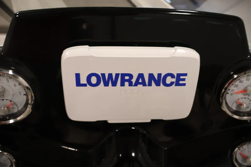 Slide: The Image of Dashboard of 2019 Nitro Z19 Sport with Lowrance fishfinder and gauges. - 25