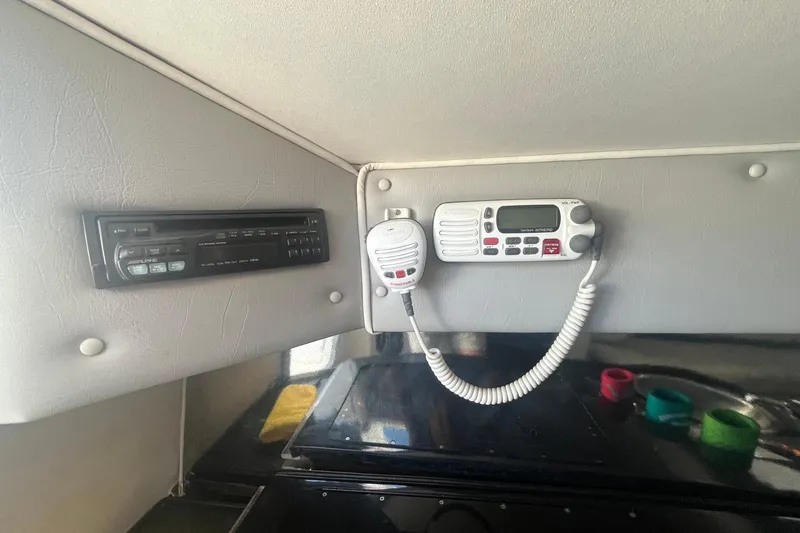 Slide: The Image of Interior of a 1994 Fountain 42 Lightning boat with radio and communication equipment. - 20