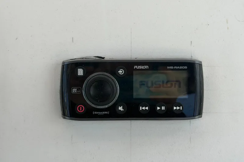 Slide: The Image of Fusion MS-RA205 marine stereo system on Grady-White Express 265, 2000 model. - 45
