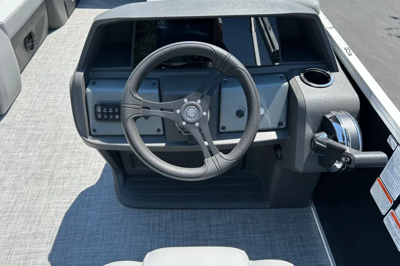 Slide: The Image of Steering console of 2026 Sun Tracker Party Barge 20 DLX pontoon boat. - 18