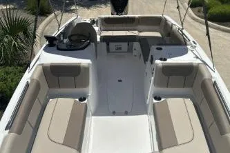 Slide: The Image of 2026 Tahoe 2150 boat interior with spacious seating and modern design. - 5