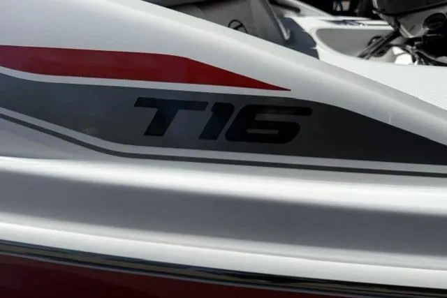 Slide: The Image of 2026 Tahoe T16 boat with sleek design and modern graphics. - 3