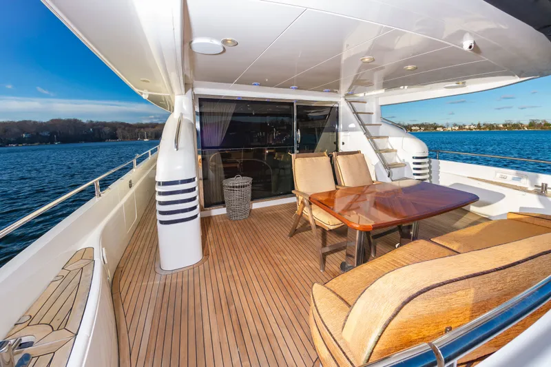 Slide: The Image of Deck of a 2006 Princess 75 Motor Yacht on the water. - 9