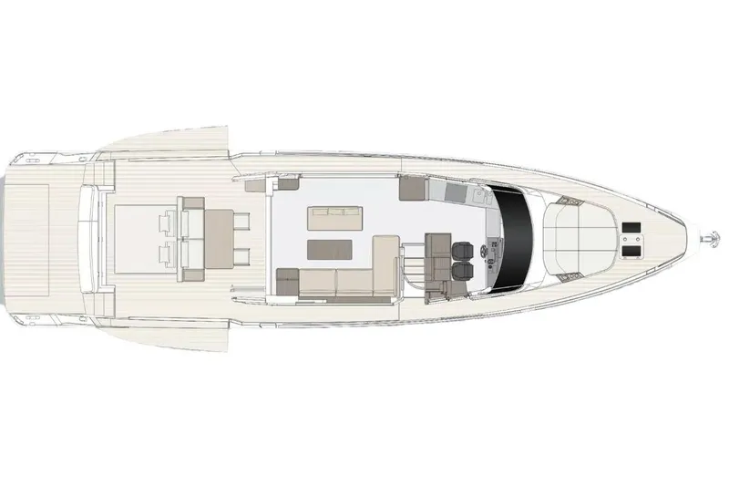 Slide: The Image of Manufacturer Provided Image: Top view layout of 2025 Azimut Seadeck 7 luxury yacht design. - 7