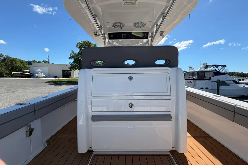 Slide: The Image of 2021 Valhalla Boatworks V-33 interior with sleek design and modern amenities. - 21