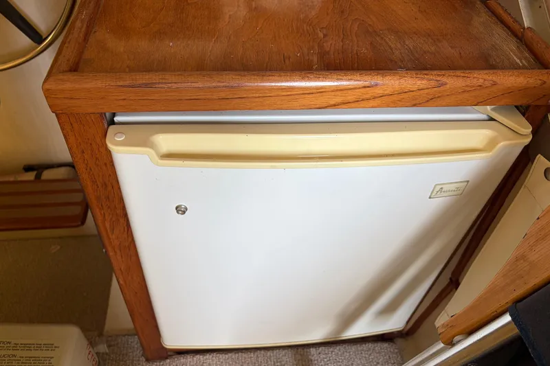 Slide: The Image of Vintage Amana refrigerator in 1971 Chris-Craft 42 Commander boat interior. - 14