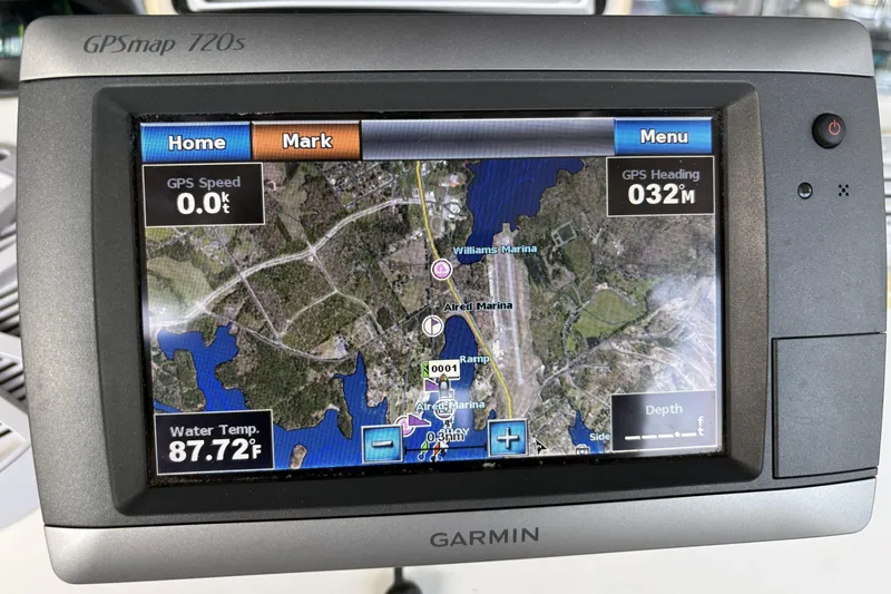 Slide: The Image of Garmin GPSmap 720s displaying navigation map on Edgewater 188CC, 2007 model. - 6