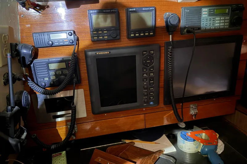 Slide: The Image of Navigation and communication equipment on a 1978 CSY 44 Center Cockpit yacht. - 11