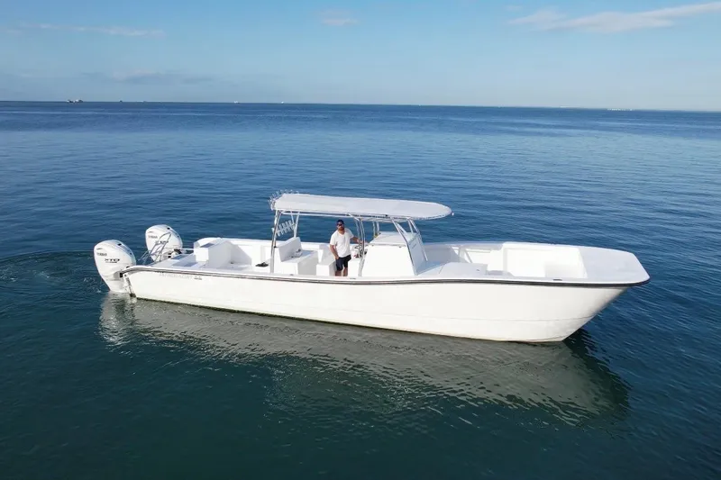 The Image of 2025 AmeraCat 39 boat cruising on calm ocean waters under a clear blue sky. - 0