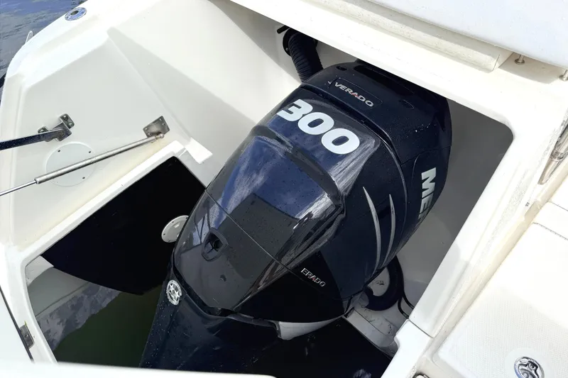Slide: The Image of 2013 Sea Ray 370 Venture with Mercury Verado 300 outboard engine. - 26
