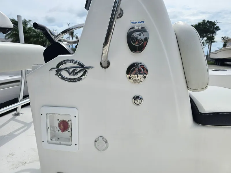 Slide: The Image of Tidewater Bay Max 1910 boat console with water fittings, year 2025. - 10