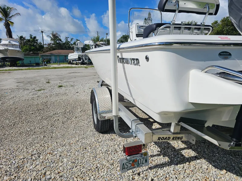 Slide: The Image of Tidewater Bay Max 1910 boat on trailer, 2025 model. - 4