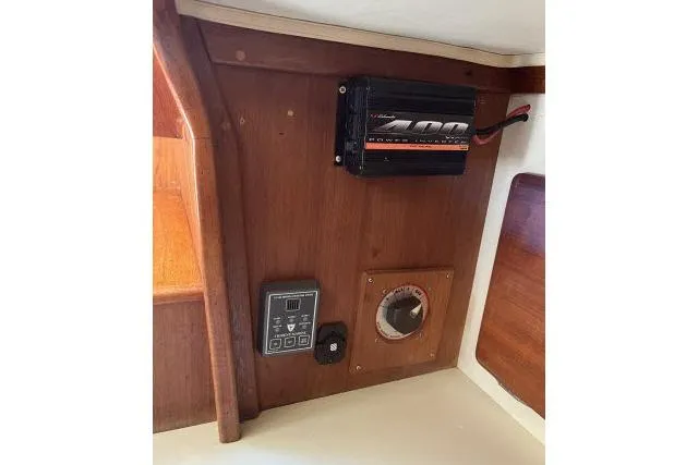 Slide: The Image of Interior view of 1985 Islander Peterson 40 yacht with electronic panel and inverter. - 12