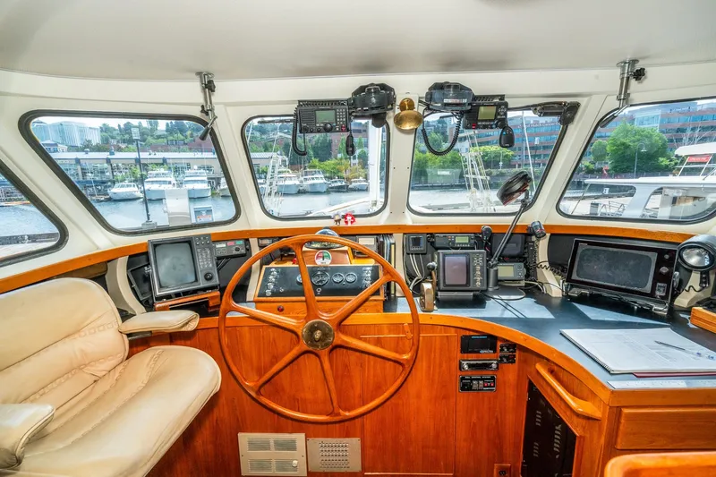 Slide: The Image of Interior view of a 1971 Philbrook's Trawler helm. - 20