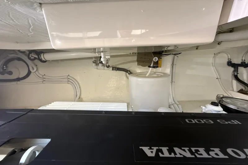 Slide: The Image of Engine room of 2019 Tiara Yachts C44 Coupe featuring Volvo Penta IPS 600 system. - 42