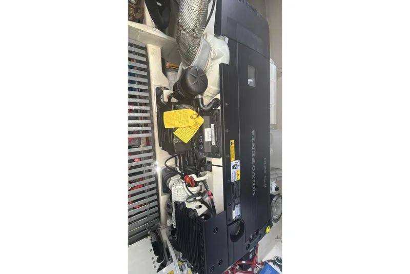 Slide: The Image of Engine compartment of a 2019 Tiara Yachts C44 Coupe with Volvo Penta IPS 600. - 45
